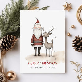 Cartes Pour Fêtes Annuelles Noël du Père Noël minimaliste