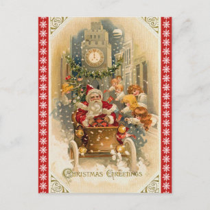 Cartes Pour Fêtes Annuelles Noël du Père Noël rétro