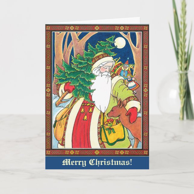 Cartes Pour Fêtes Annuelles Noël du Père Noël victorien (Devant)