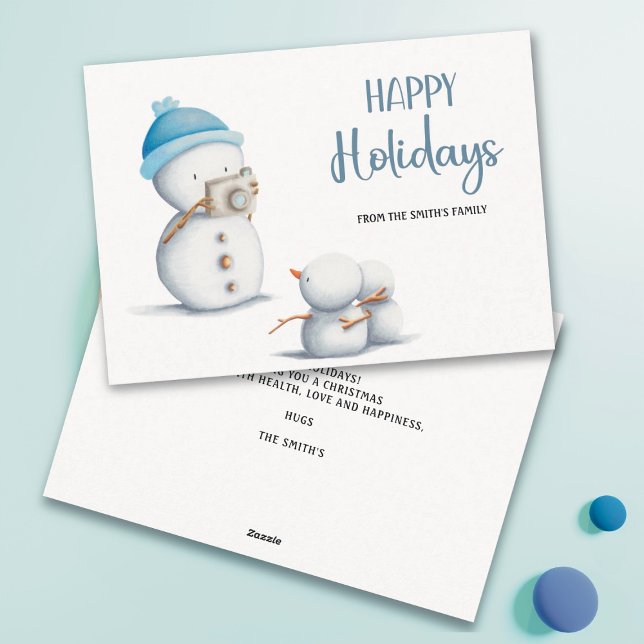 Cartes Pour Fêtes Annuelles Noël du photographe Snowman (Créateur téléchargé)