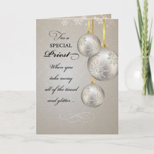 Cartes Pour Fêtes Annuelles Noël du prêtre catholique, Élégant
