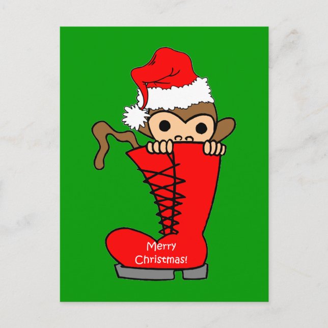 Cartes Pour Fêtes Annuelles Noël du singe (Devant)