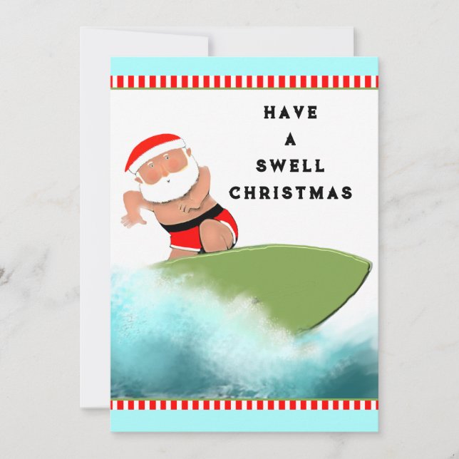 Cartes Pour Fêtes Annuelles Noël du surf (Devant)
