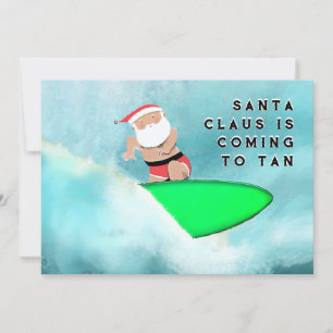 Cartes Pour Fêtes Annuelles Noël du surf de plage