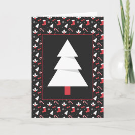 Cartes Pour Fêtes Annuelles Noël du tableau noir des arbres blancs