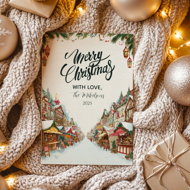 Cartes Pour Fêtes Annuelles Noël du village à l'ancienne (Créateur téléchargé)