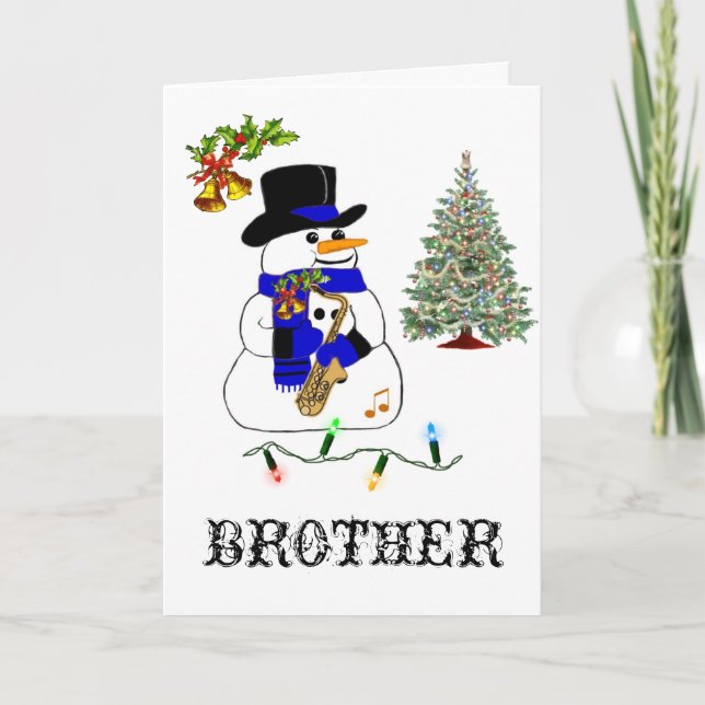 Cartes Pour Fêtes Annuelles Noël d'un bonhomme de neige (Devant)