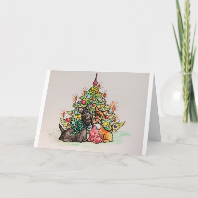 Cartes Pour Fêtes Annuelles Noël écossais (Devant)