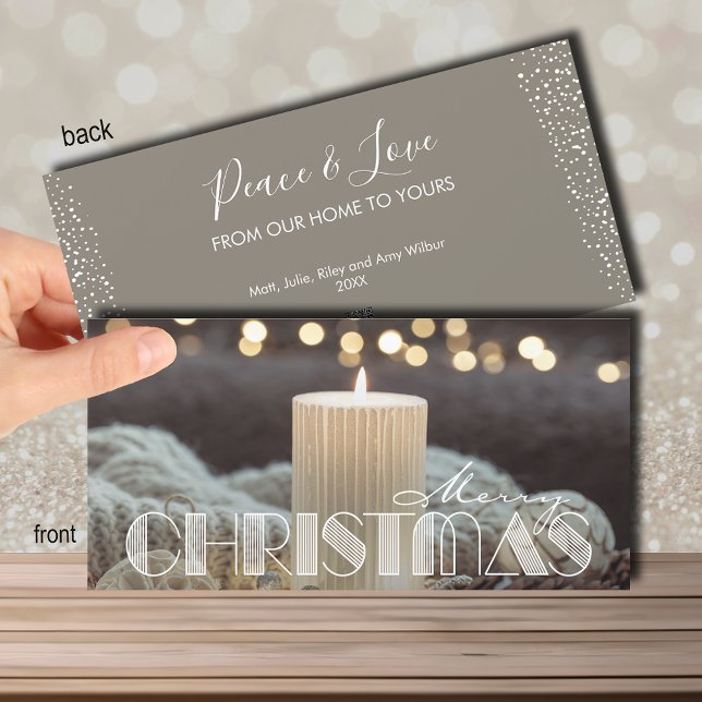 Cartes Pour Fêtes Annuelles Noël élégant à la bougie blanche (Créateur téléchargé)