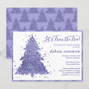 Cartes Pour Fêtes Annuelles Noël élégant   Découpage de l'arbre mauve de charm