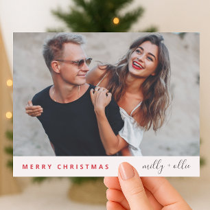 Cartes Pour Fêtes Annuelles Noël élégant   Photo moderne en couple tendance