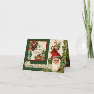 Cartes Pour Fêtes Annuelles Noël élégant vintage de photo de Santa