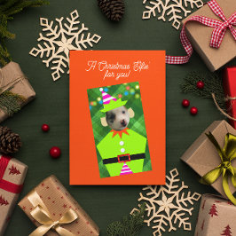 Cartes Pour Fêtes Annuelles Noël Elfie Personnalisé Animaux de compagnie Photo