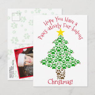 Cartes Pour Fêtes Annuelles Noël Empreintes de Patte Photo absolument Fabuleux