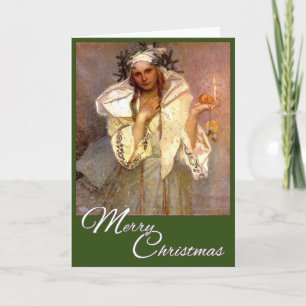 Cartes Pour Fêtes Annuelles Noël en Amérique - Alphonse Mucha