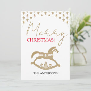 Cartes Pour Fêtes Annuelles Noël en bois Rocking Horse