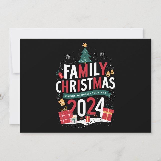 Cartes Pour Fêtes Annuelles Noël en famille 2024 Créer des souvenirs ensemble (Devant)