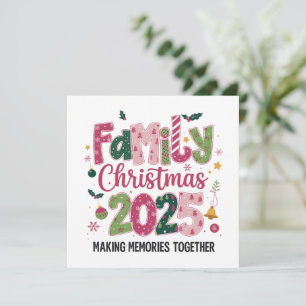Cartes Pour Fêtes Annuelles Noël en famille 2025 Créer des souvenirs ensemble 