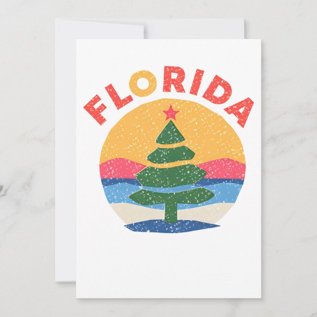 Cartes Pour Fêtes Annuelles Noël en Floride (Devant)
