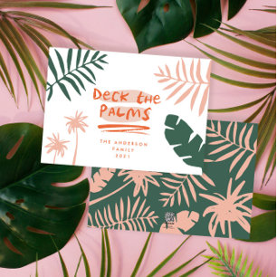 Cartes Pour Fêtes Annuelles Noël en juillet palmier tropical moderne
