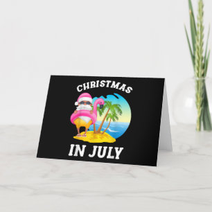 Cartes Pour Fêtes Annuelles Noël En Juillet Piscine De Flamant rose Été