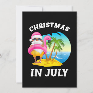 Cartes Pour Fêtes Annuelles Noël En Juillet Piscine De Flamant rose Été