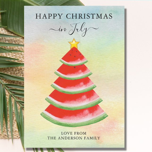 Cartes Pour Fêtes Annuelles Noël en juillet Watermelon (Créateur téléchargé)