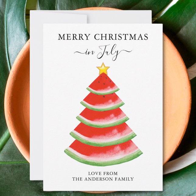 Cartes Pour Fêtes Annuelles Noël en juillet Watermelon (Créateur téléchargé)