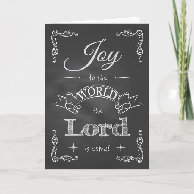 Cartes Pour Fêtes Annuelles Noël en tableau noir - Joie au monde (Devant)