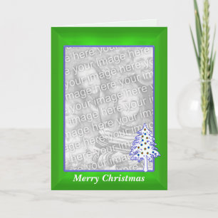 Cartes Pour Fêtes Annuelles Noël en vert (cadre photo haut)