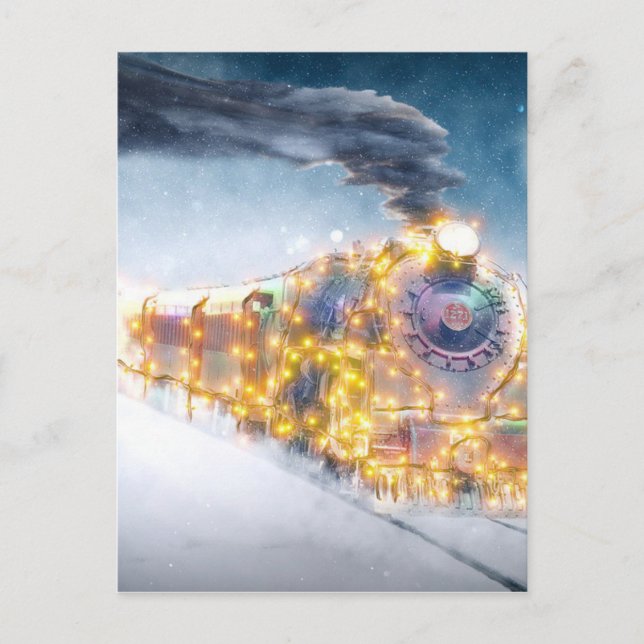 Cartes Pour Fêtes Annuelles Noël Enfant Motif de Noël Décembre Train (Devant)