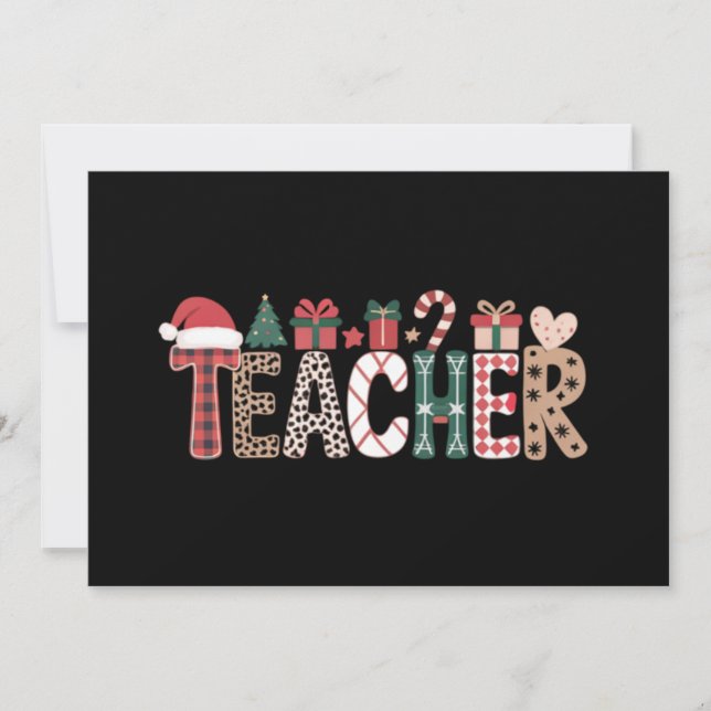 Cartes Pour Fêtes Annuelles Noël Enseignant Vie Enseigner Amour Inspirant  (Devant)