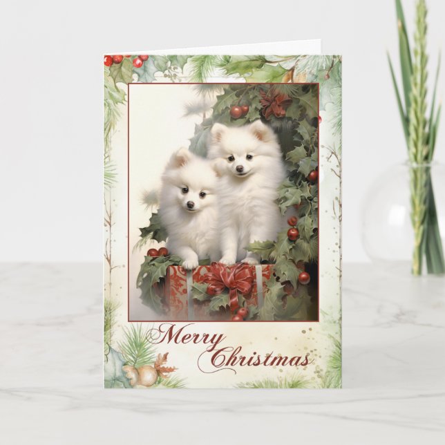 Cartes Pour Fêtes Annuelles Noël Eskimo Chien américain (Devant)