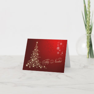 Cartes Pour Fêtes Annuelles Noël espagnol - arbre pétillant rouge et or