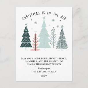 Cartes Pour Fêtes Annuelles Noël est dans l'Air Arbres Moderne Boho