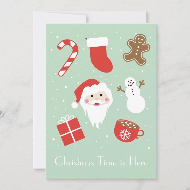 Cartes Pour Fêtes Annuelles Noël est là (Devant)