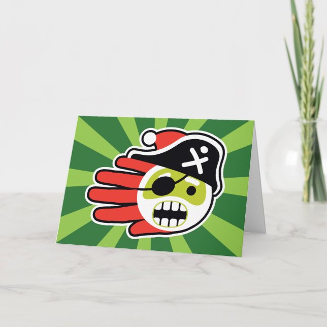 Cartes Pour Fêtes Annuelles Noël et vacances Pirate Père Noël (Devant)