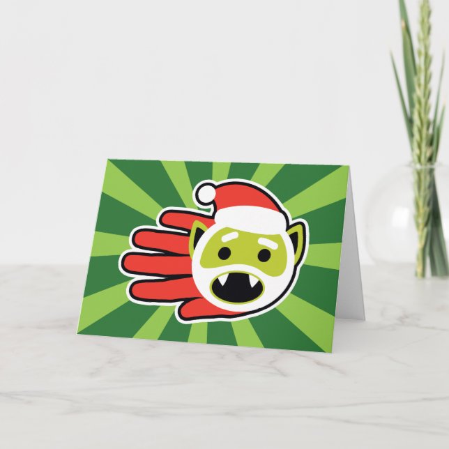 Cartes Pour Fêtes Annuelles Noël et Vampire vacances Père Noël (Devant)