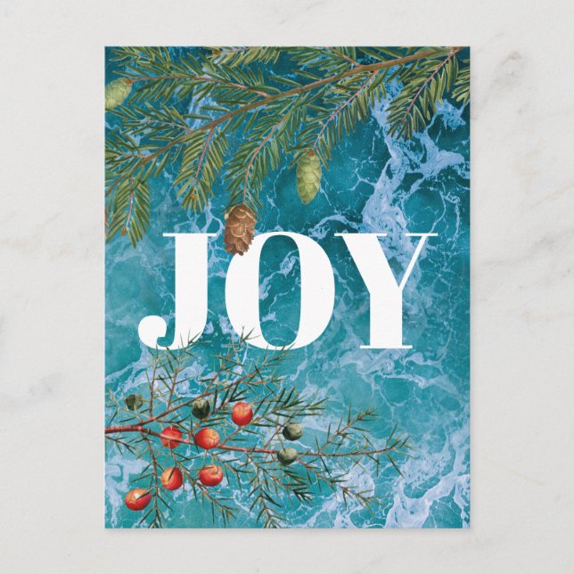Cartes Pour Fêtes Annuelles Noël été Ocean Beach Joie Noël (Devant)