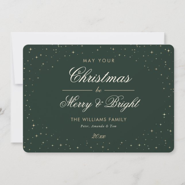 Cartes Pour Fêtes Annuelles Noël étoile verte (Devant)