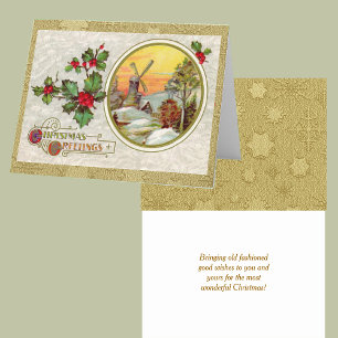 Cartes Pour Fêtes Annuelles Noël européen vintage