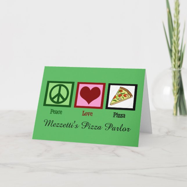 Cartes Pour Fêtes Annuelles Noël fait sur commande de salon de pizza (Devant)