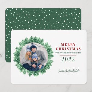 Cartes Pour Fêtes Annuelles Noël Famille Photo Vacances Verdure