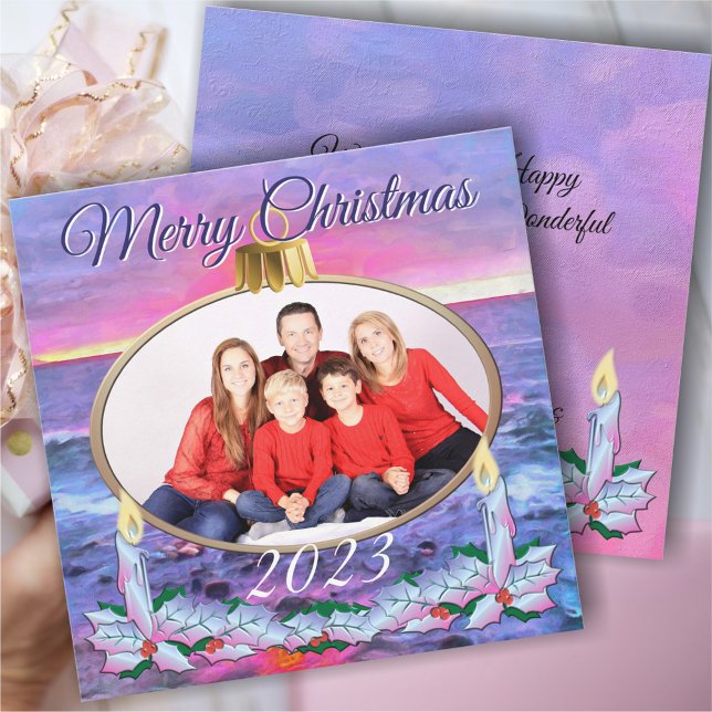 Cartes Pour Fêtes Annuelles Noël Famille Sunset 0909 (Créateur téléchargé)