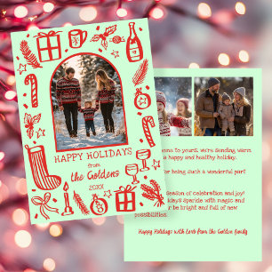 Cartes Pour Fêtes Annuelles Noël Fantaisiste  Arche personnalisée mignonne 3 P