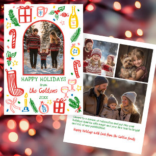 Cartes Pour Fêtes Annuelles Noël Fantaisiste Arche personnalisée mignonne 4 P