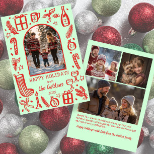Cartes Pour Fêtes Annuelles Noël Fantaisiste Arche personnalisée mignonne 4 P
