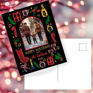 Cartes Pour Fêtes Annuelles Noël Fantaisiste Photo personnalisée sous une arc
