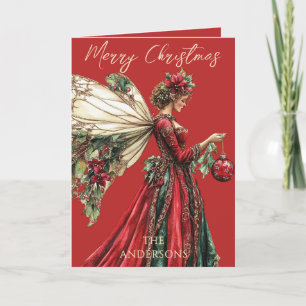 Cartes Pour Fêtes Annuelles Noël Fée Élégante Forestcore Vacances 
