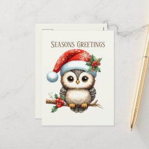 Cartes Pour Fêtes Annuelles Noël festif ajouter le message hibou